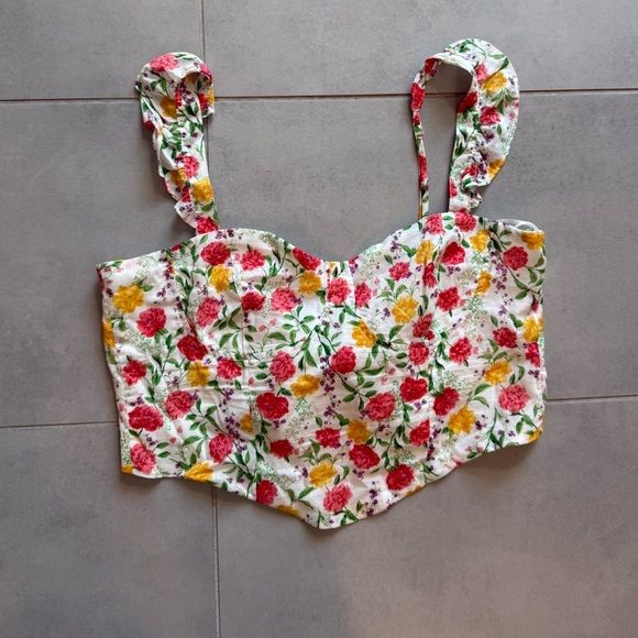 Francesca’s - Bow Back Corset Floral Blouse - Picture 5 of 7